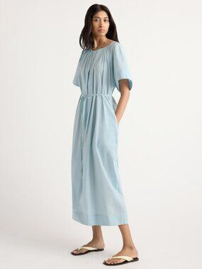 NWT Modern Citizen Katya Cotton Poplin Tie-Waist Dress Icy Blue / S